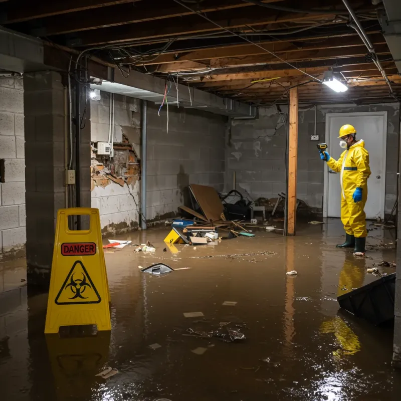 Flooded Basement Electrical Hazard in Wendell, NC Property