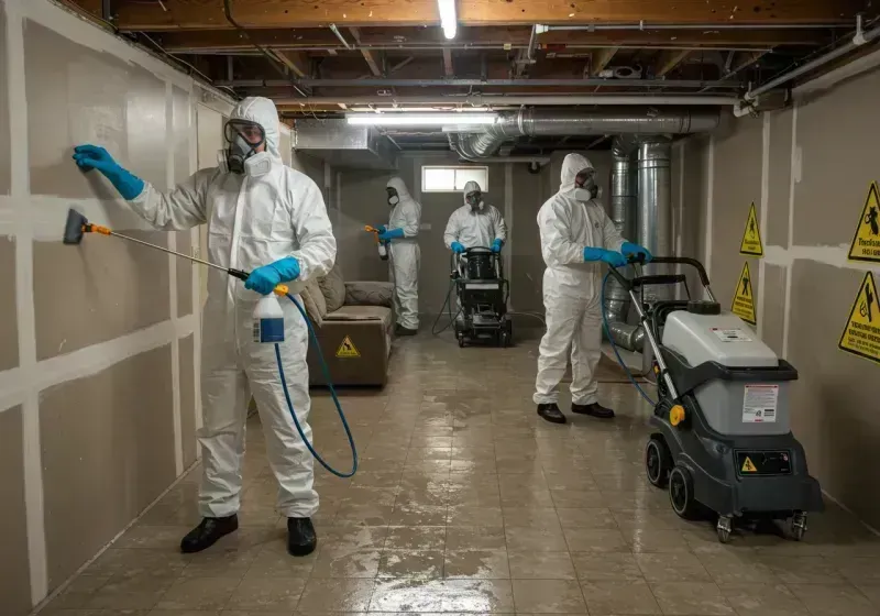 Basement Moisture Removal and Structural Drying process in Wendell, NC